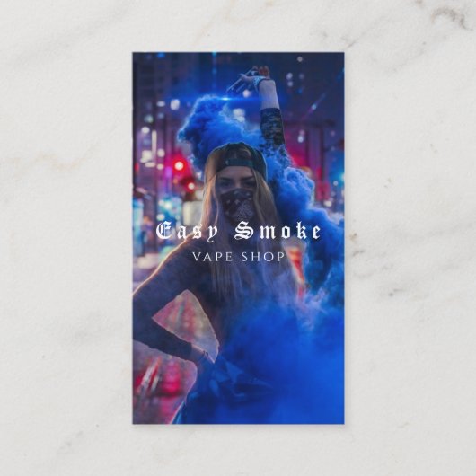 Vapeショップスモークブラックビジネスカード 名刺 (正面)