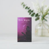 Vapeショップスモークブラックビジネスカード 名刺 (スタンド正面)