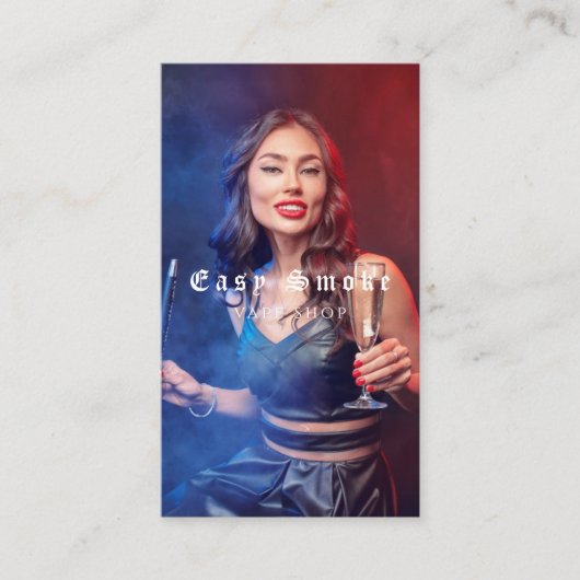 Vapeショップスモークブラックビジネスカード 名刺 (正面)