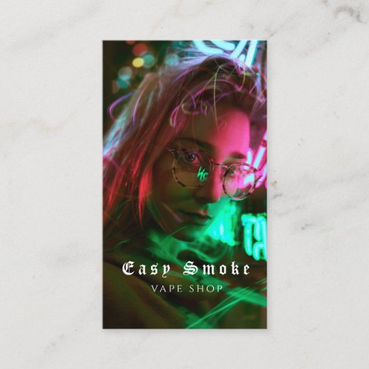 Vapeショップスモークブラックビジネスカード 名刺 (正面)
