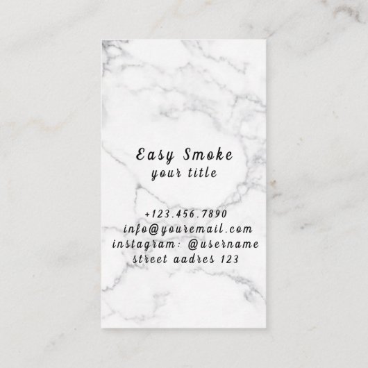 Vapeショップスモークブラックビジネスカード 名刺 (裏面)