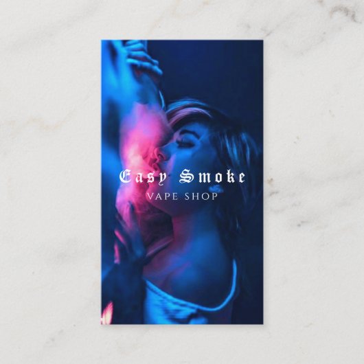 Vapeショップスモークブラックビジネスカード 名刺 (正面)