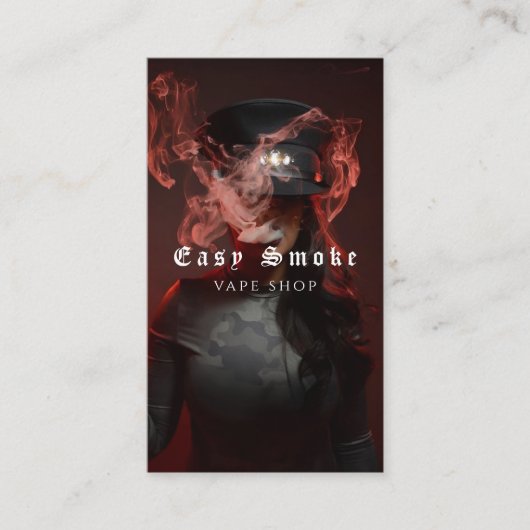 Vapeショップスモークブラックビジネスカード 名刺 (正面)
