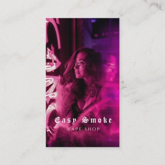 Vapeショップスモークブラックビジネスカード 名刺 (正面)
