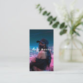 Vapeショップスモークブラックビジネスカード 名刺 (スタンド正面)