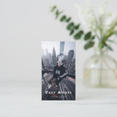 Vapeショップスモークブラックビジネスカード 名刺 (スタンド正面)