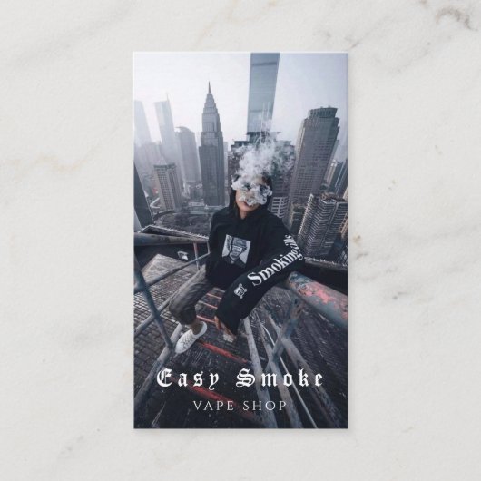 Vapeショップスモークブラックビジネスカード 名刺 (正面)