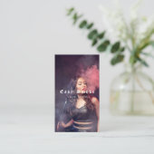 Vapeショップスモークブラックビジネスカード 名刺 (スタンド正面)