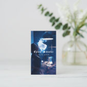 Vapeショップスモークブラックビジネスカード 名刺 (スタンド正面)