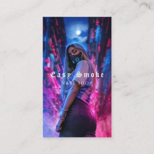 Vapeショップスモークブラックビジネスカード 名刺 (正面)