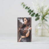 Vapeショップスモークブラックビジネスカード 名刺 (スタンド正面)