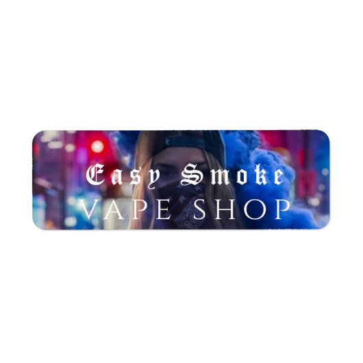Vapeショップスモークブラックビジネス ラベル (正面)