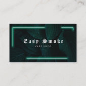Vapeショップネオングリーンリーフビジネスカード 名刺 (正面)