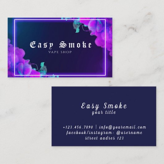 Vapeショップネオン 名刺 (正面/裏面)