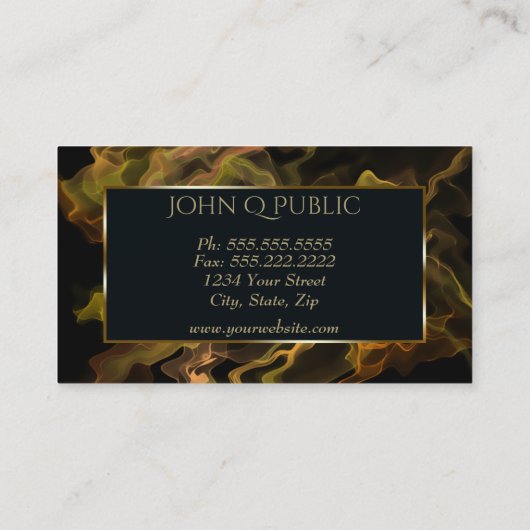 Vapeショップ用ブラックライト金ゴールド蒸気 名刺 (裏面)