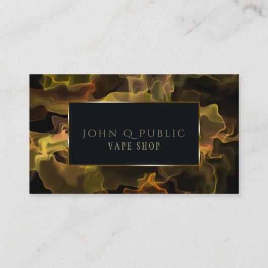 Vapeショップ用ブラックライト金ゴールド蒸気 名刺 (正面)