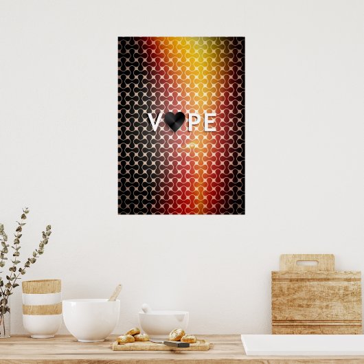 Vapeハートレトロプレミアムポスター ポスター (キッチン)