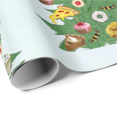 Vape雲の背景の雑草クリスマスツリー ラッピングペーパー (ロールコーナー)