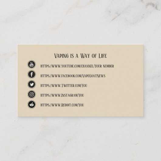VAPE |ソーシャルメディアでビジネスを盛り上げる 名刺 (裏面)