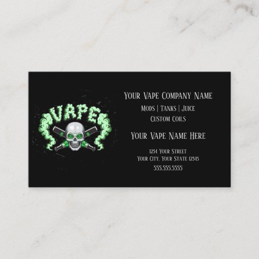 VAPE |ソーシャルメディアを利用したVapeスカルビジネス 名刺 (正面)