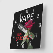 Vape。 停止喫煙 スクエア壁時計 (傾斜)