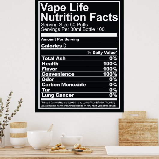 Vape Life Nutritionの事実 ポスター (キッチン)