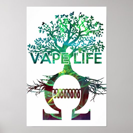 Vape Life Poster White BG ポスター (正面)