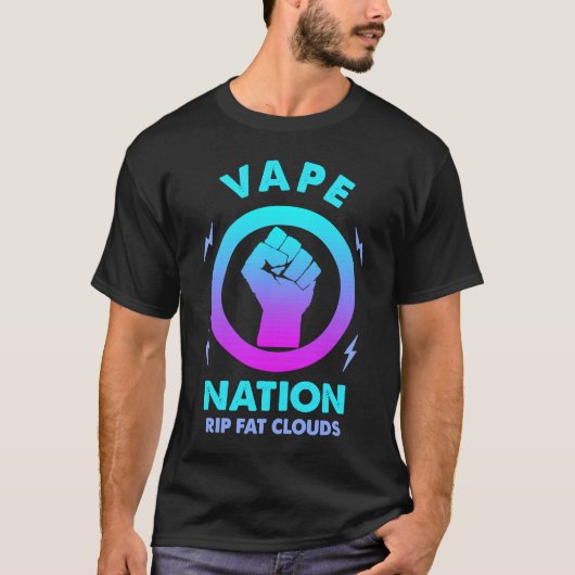 Vape Nation Riseレトロ動揺して蒸気男性女性 Tシャツ (正面)