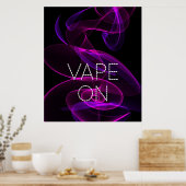 Vape On Dark Pink Smoke Poster Print ポスター (キッチン)