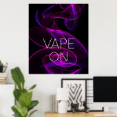 Vape On Dark Pink Smoke Poster Print ポスター (ホームオフィス)