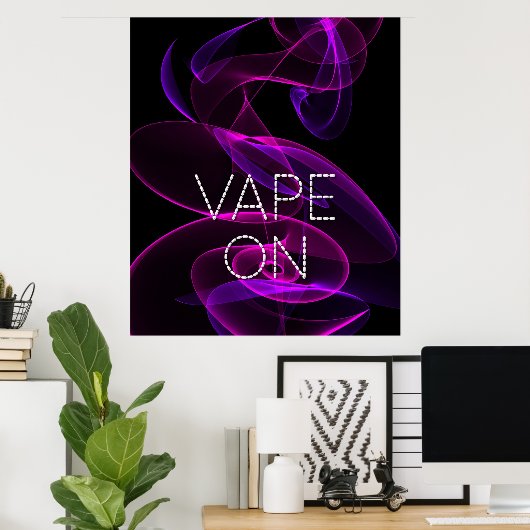 Vape On Dark Pink Smoke  Poster Print ポスター (ホームオフィス)