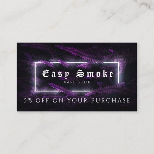 Vape Shop Business Discountカード 名刺 (正面)
