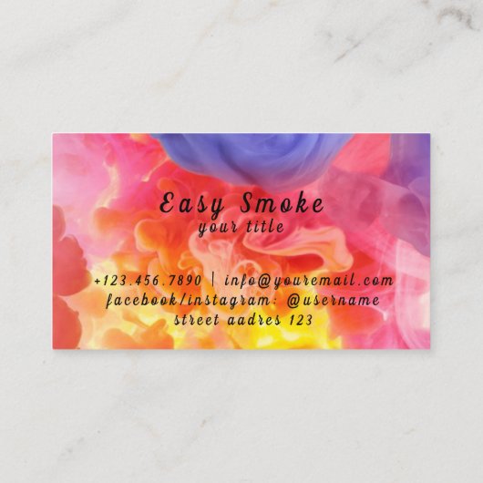 Vape Shop Business Discountカード 名刺 (裏面)