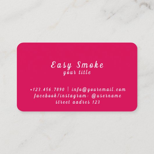 Vape Shop Business Discountカード 名刺 (裏面)