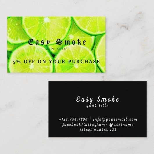 Vape Shop Business Discountカード 名刺 (正面/裏面)