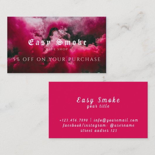 Vape Shop Business Discountカード 名刺 (正面/裏面)