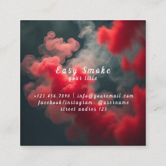 Vape Smoke Shop Store Electronic Cigarette スクエア名刺 (裏面)
