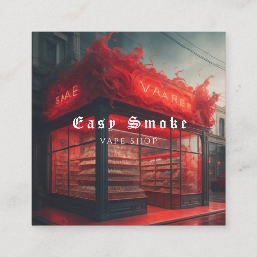 Vape Smoke Shop Store Electronic Cigarette スクエア名刺 (正面)