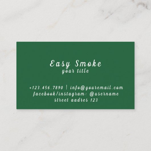 Vape Smoke Shop Store Electronic Cigarette 名刺 (裏面)