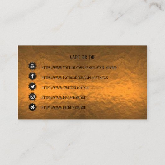 VAPE | Vape Bro Copper Business Social Media 名刺 (裏面)