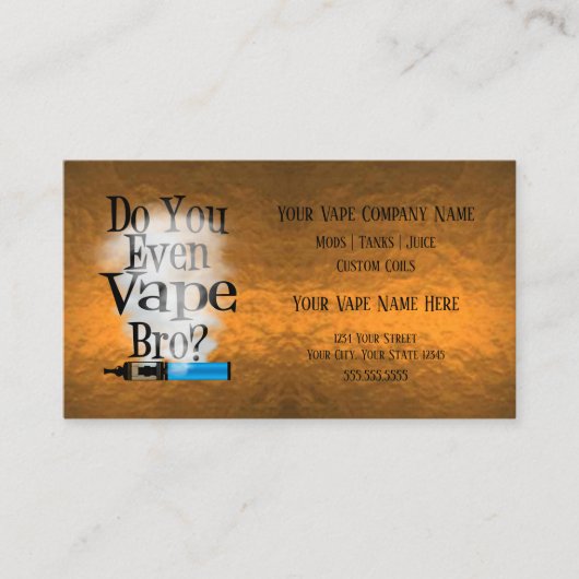 VAPE | Vape Bro Copper Business Social Media 名刺 (正面)