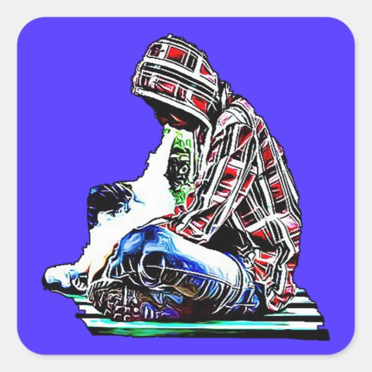 Vape Vapingスタンプ スクエアシール (正面)