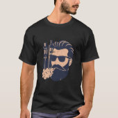 Vape Vaping Bearded Man E-Scatar Tシャツ (正面)