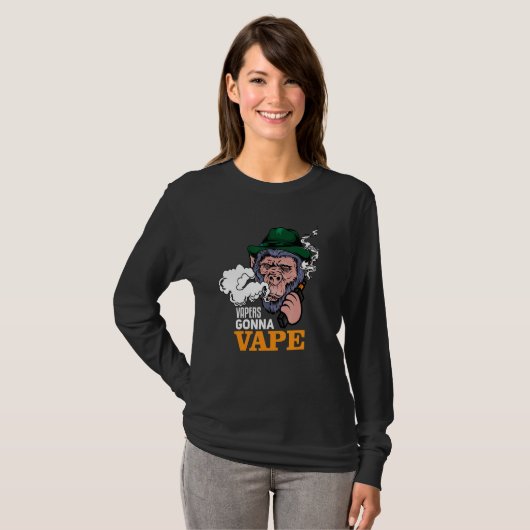 Vapers Gonna Vape Gorilla Monkey Holding a MOD Tシャツ (正面フル)
