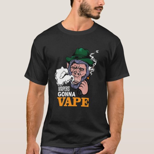 Vapers Gonna Vape Gorilla Monkey Holding a MOD Tシャツ (正面)