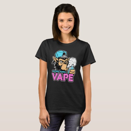 Vapers Gorilla T-Shirt Vape Tee Tシャツ (正面フル)