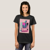Vaperwave美学グリッチ猫レトロウェーブSynthwave Tシャツ (正面フル)