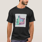 Vaperwave Aesthetic Glitch Cat Retrowave Synthwave Tシャツ (正面)