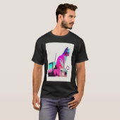 Vaperwave Aesthetic Glitch Cat Retrowave Synthwave Tシャツ (正面フル)