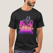 Vaperwave Aesthetic Glitch Palm Retrowave Synthwav Tシャツ (正面)